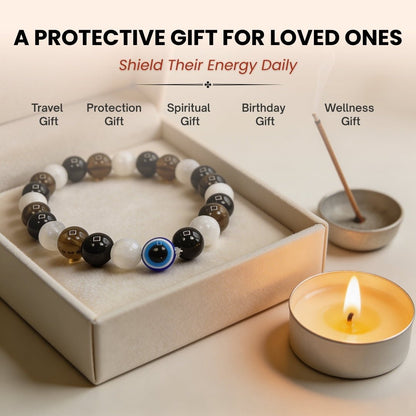 Strong Triple Protection Bracelet with Evil Eye - plusvalueindia