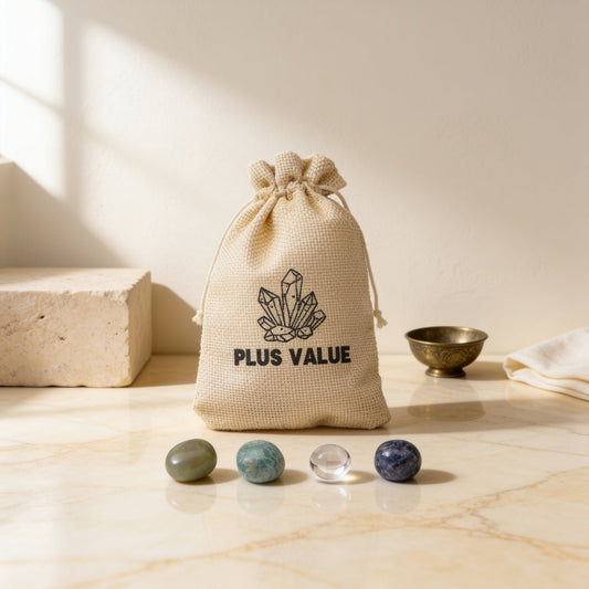 Study and Exam Nerve pocket crystal bag featuring focus and memory tumbled gemstones in a drawstring pouch