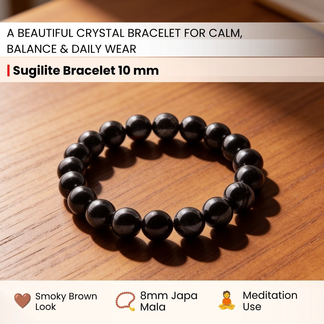 close-up of polished dark purple sugilite bead texture