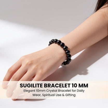 stretchable cord construction of the sugilite bracelet