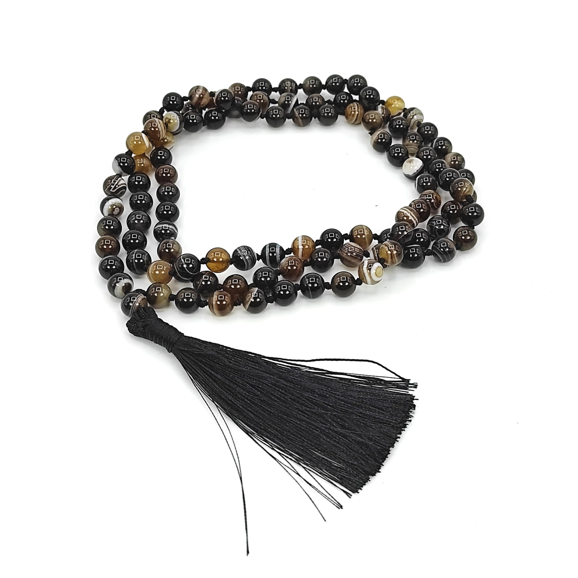 sulemani hakki stone mala necklace 8mm beads crystal reiki healing
