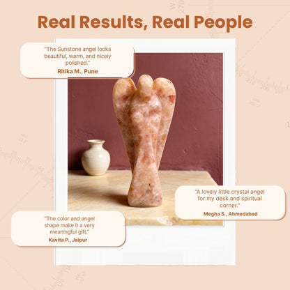 natural variations in the sunstone angel’s orange tone and pattern