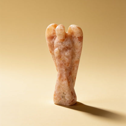natural sunstone crystal angel, 2-inch hand-carved figure