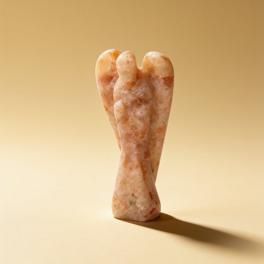 natural sunstone crystal angel, 2-inch hand-carved figure