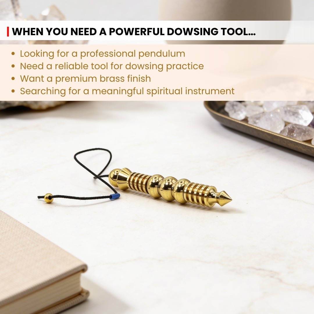 Supreme Long Brass Dowsing Pendulum For Reiki, Dowser, Vastu, Feng Shui Experts - plusvalueindia