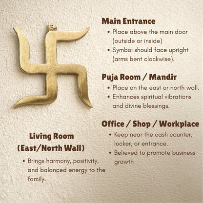 Brass Swastik Vastu Remedies for Home, Office - Goodluck, Auspicious, Religious symbols | Pooja Idols | Home Decor