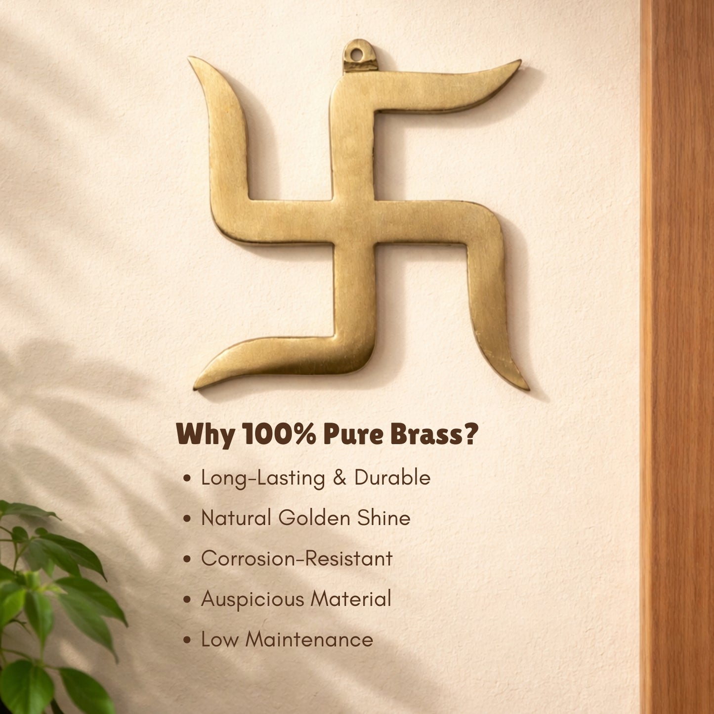 Brass Swastik Vastu Remedies for Home, Office - Goodluck, Auspicious, Religious symbols | Pooja Idols | Home Decor