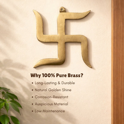 Brass Swastik Vastu Remedies for Home, Office - Goodluck, Auspicious, Religious symbols | Pooja Idols | Home Decor