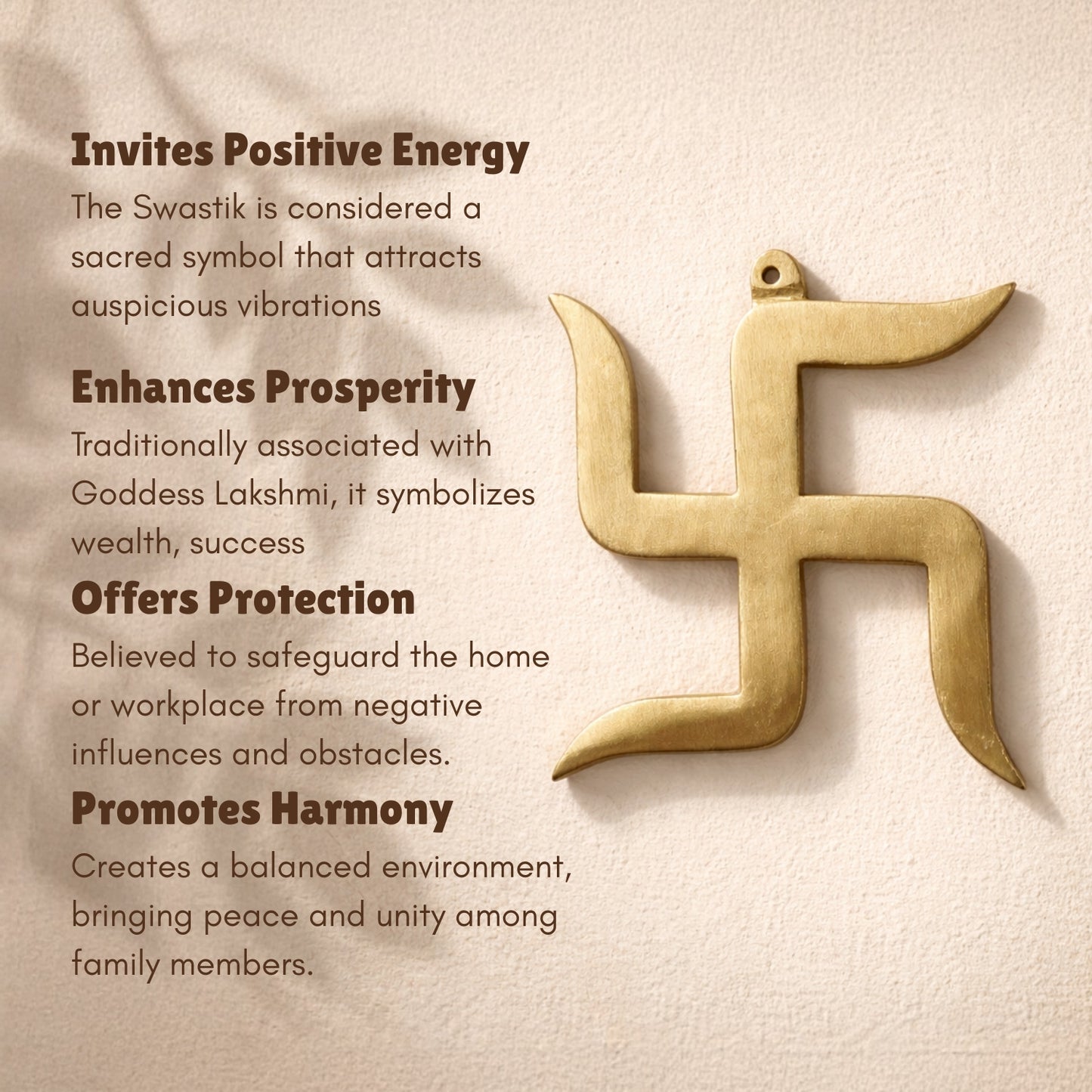 Brass Swastik Vastu Remedies for Home, Office - Goodluck, Auspicious, Religious symbols | Pooja Idols | Home Decor