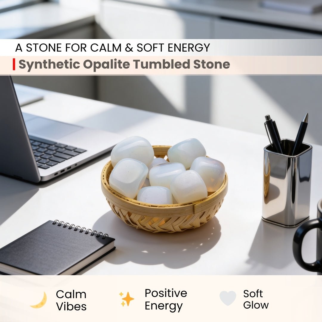 Synthetic Opalite Tumbled Stone Pebbles - plusvalueindia