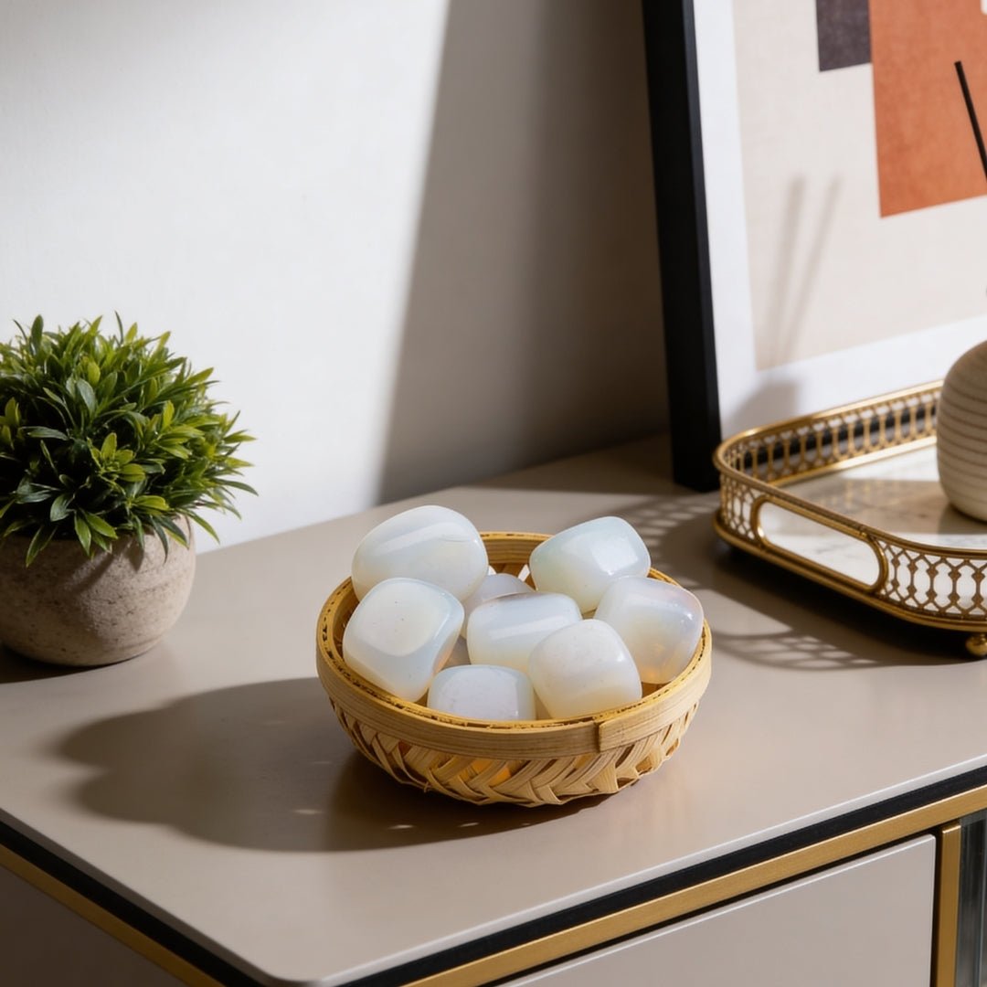 Synthetic Opalite Tumbled Stone Pebbles - plusvalueindia
