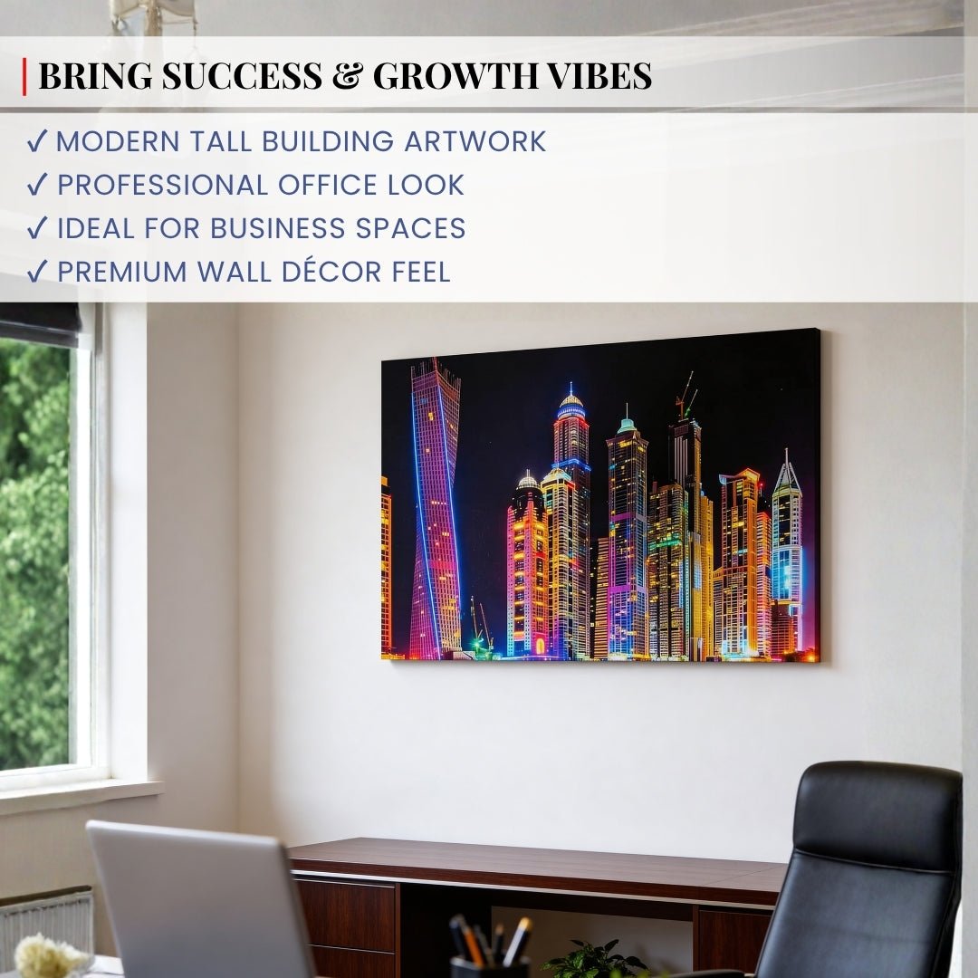 Tall Building Painting Vastu & Feng Shui Canvas Print - plusvalueindia