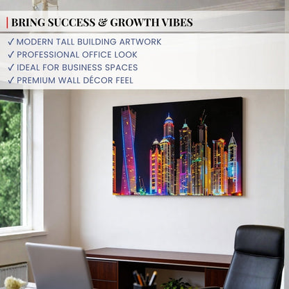 Tall Building Painting Vastu & Feng Shui Canvas Print - plusvalueindia
