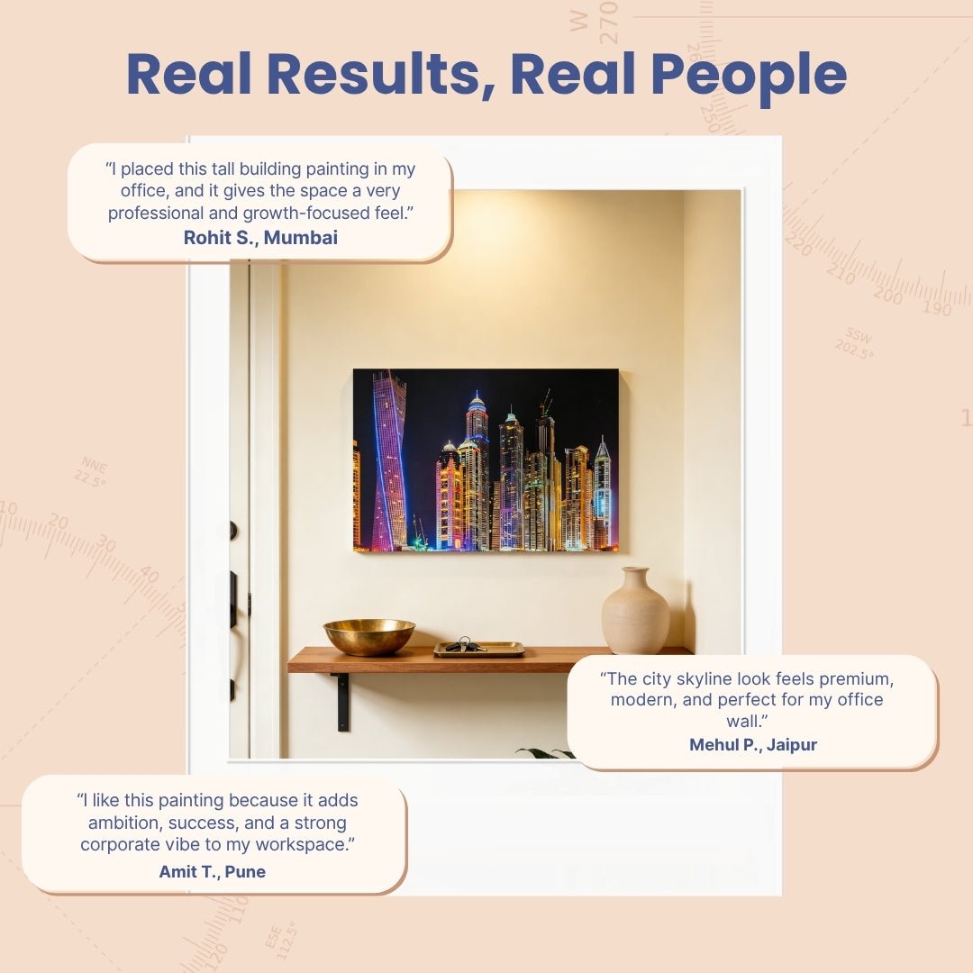 Tall Building Painting Vastu & Feng Shui Canvas Print - plusvalueindia