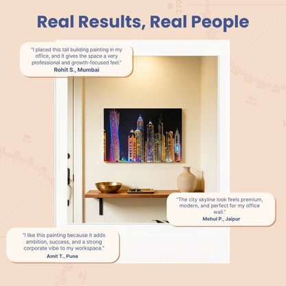 Tall Building Painting Vastu & Feng Shui Canvas Print - plusvalueindia