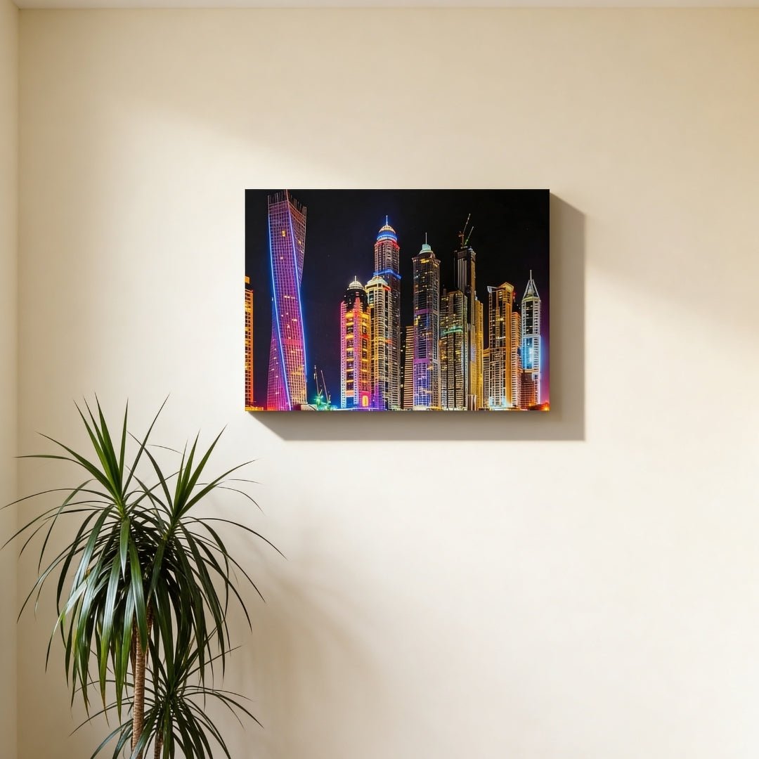 Tall Building Painting Vastu & Feng Shui Canvas Print - plusvalueindia