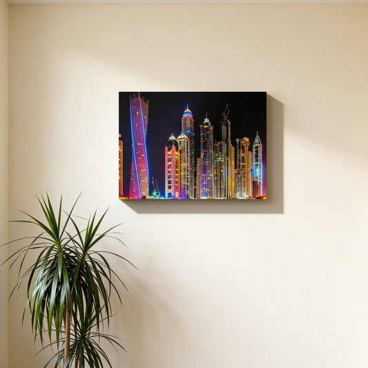 Tall Building Painting Vastu & Feng Shui Canvas Print - plusvalueindia