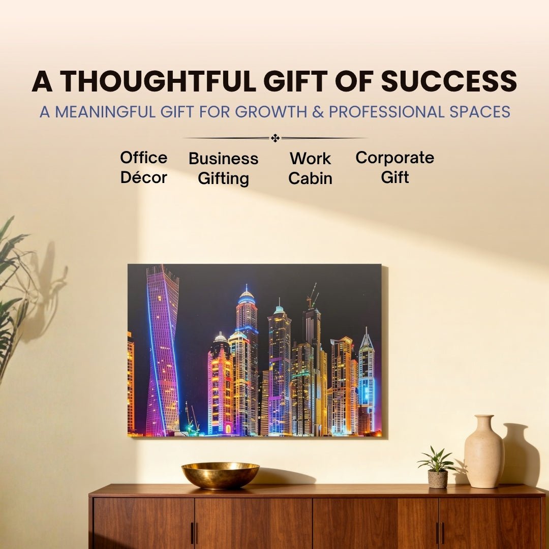 Tall Building Painting Vastu & Feng Shui Canvas Print - plusvalueindia
