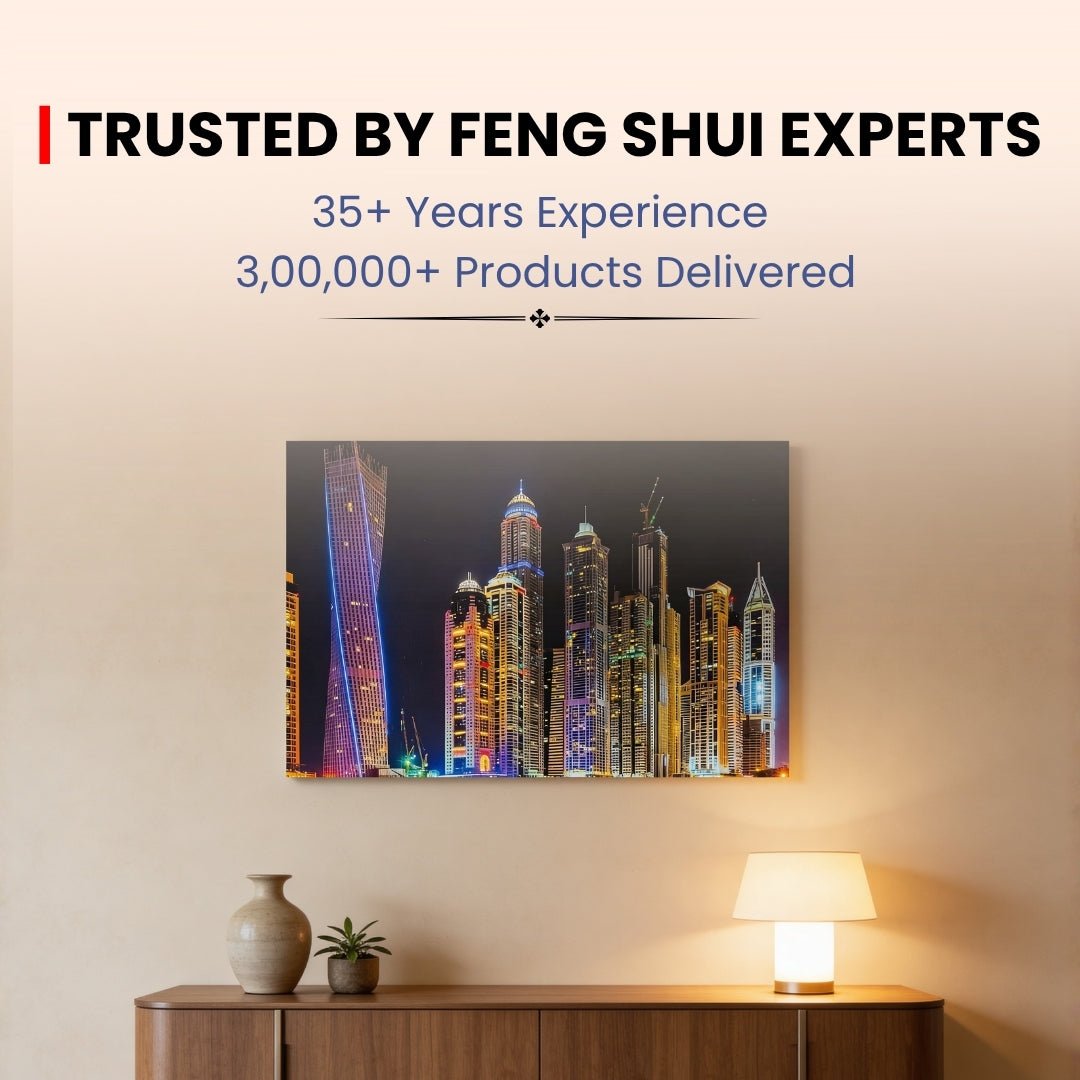 Tall Building Painting Vastu & Feng Shui Canvas Print - plusvalueindia