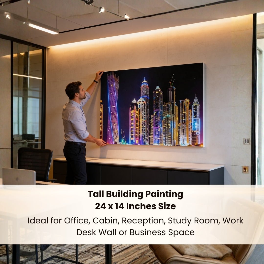 Tall Building Painting Vastu & Feng Shui Canvas Print - plusvalueindia