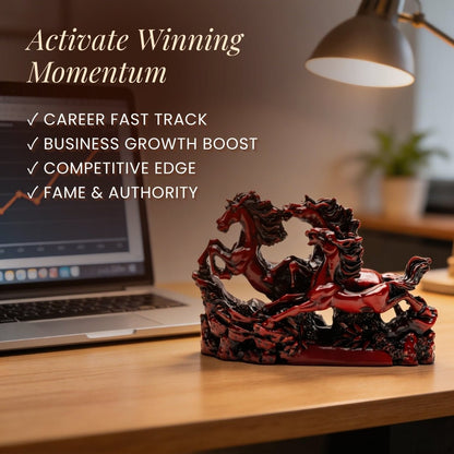 Three Red Running Horses, made in India by Plus Value