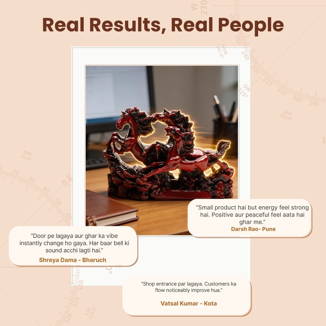 Three Red Running Horses, product view 1