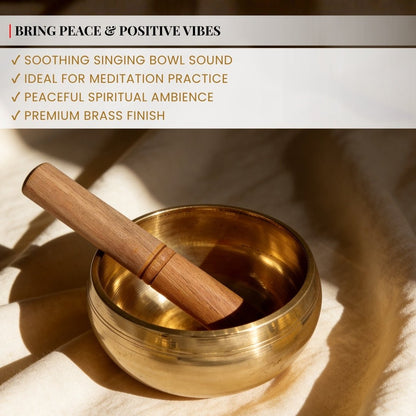 Brass Tibetan Singing Bowl Space Purification Reiki Sound Healing - plusvalueindia