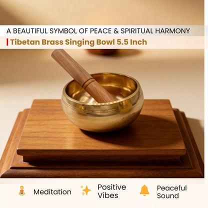 Brass Tibetan Singing Bowl Space Purification Reiki Sound Healing - plusvalueindia