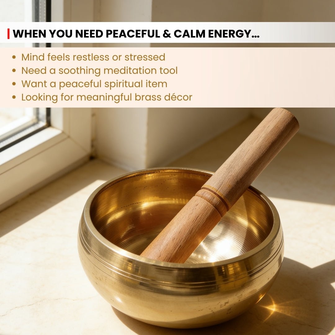 Brass Tibetan Singing Bowl Space Purification Reiki Sound Healing - plusvalueindia