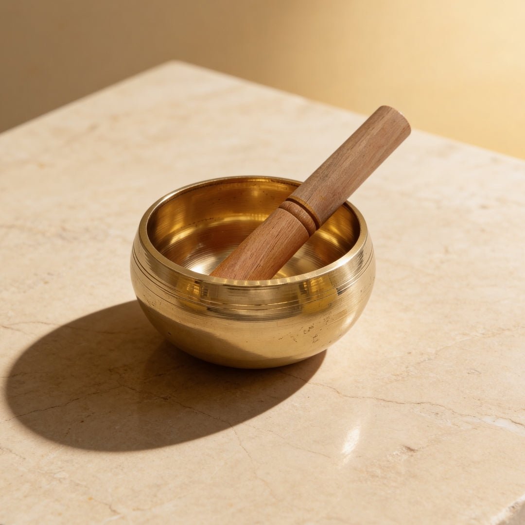 Brass Tibetan Singing Bowl Space Purification Reiki Sound Healing - plusvalueindia