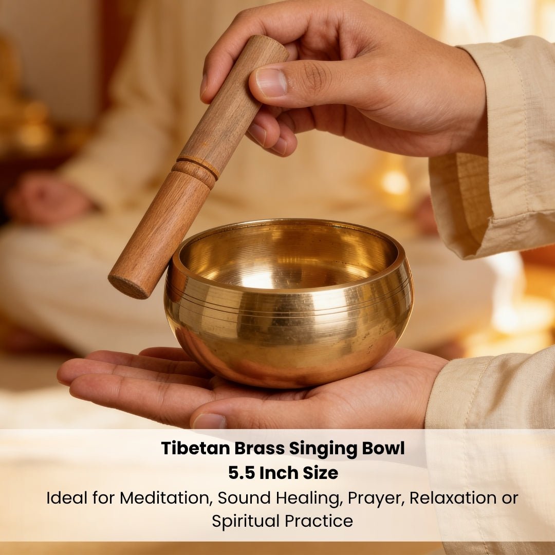 Brass Tibetan Singing Bowl Space Purification Reiki Sound Healing - plusvalueindia
