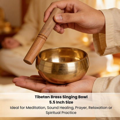 Brass Tibetan Singing Bowl Space Purification Reiki Sound Healing - plusvalueindia