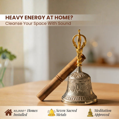 Tibetan Om Bell – For Mental Peace, Space Purification, and Positive Vibrations - plusvalueindia