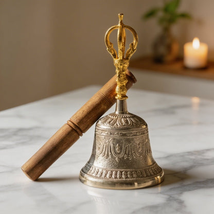 Tibetan Om Bell – For Mental Peace, Space Purification, and Positive Vibrations - plusvalueindia