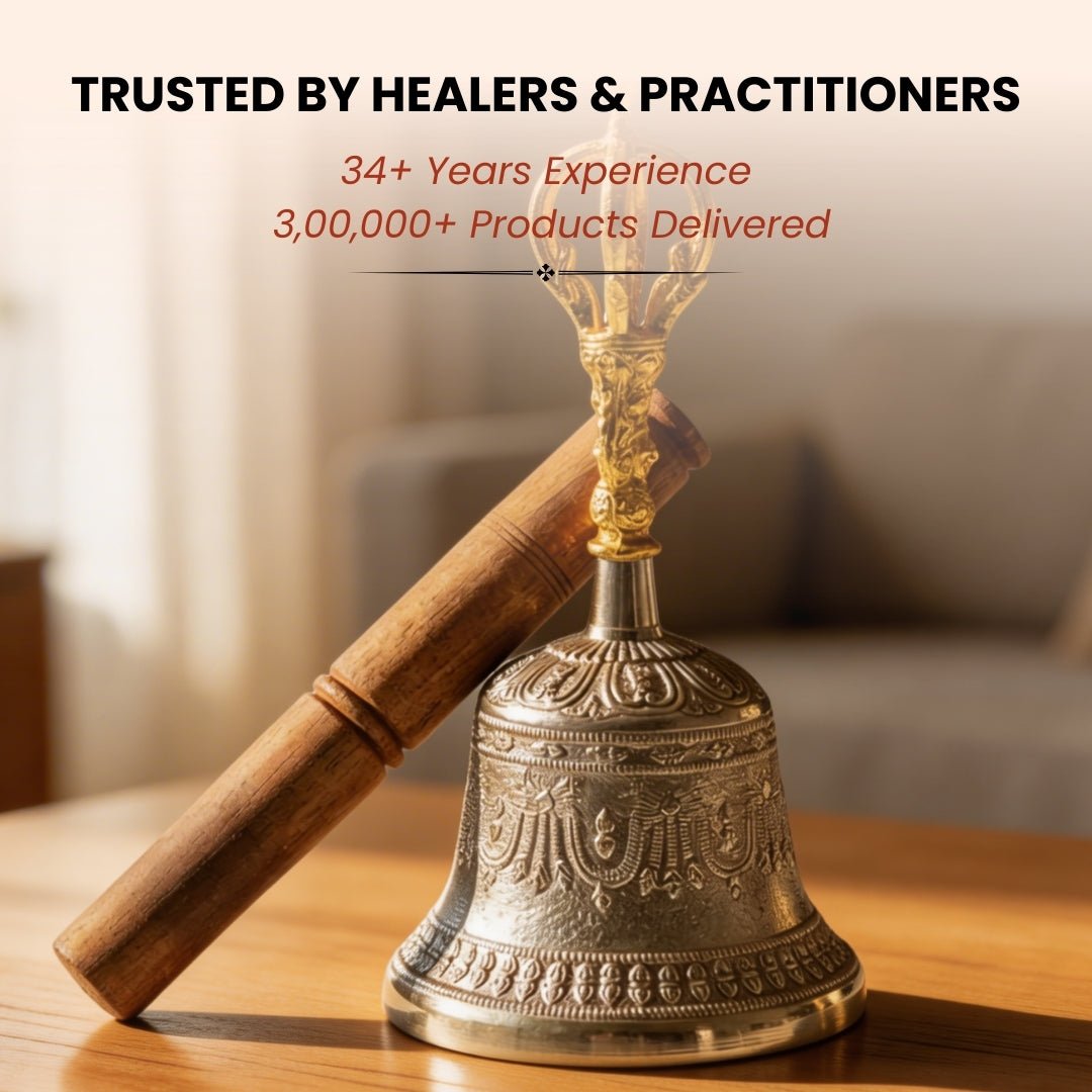 Tibetan Om Bell – For Mental Peace, Space Purification, and Positive Vibrations - plusvalueindia