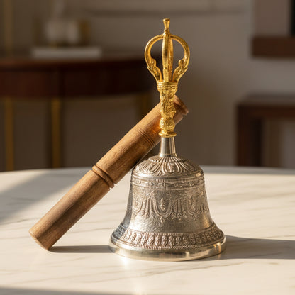 Tibetan Om Bell – For Mental Peace, Space Purification, and Positive Vibrations - plusvalueindia