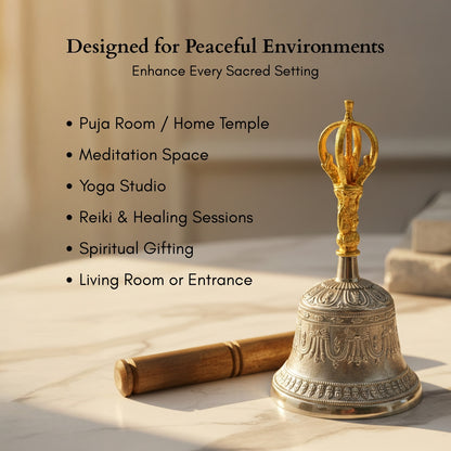 Tibetan Om Bell – For Mental Peace, Space Purification, and Positive Vibrations - plusvalueindia