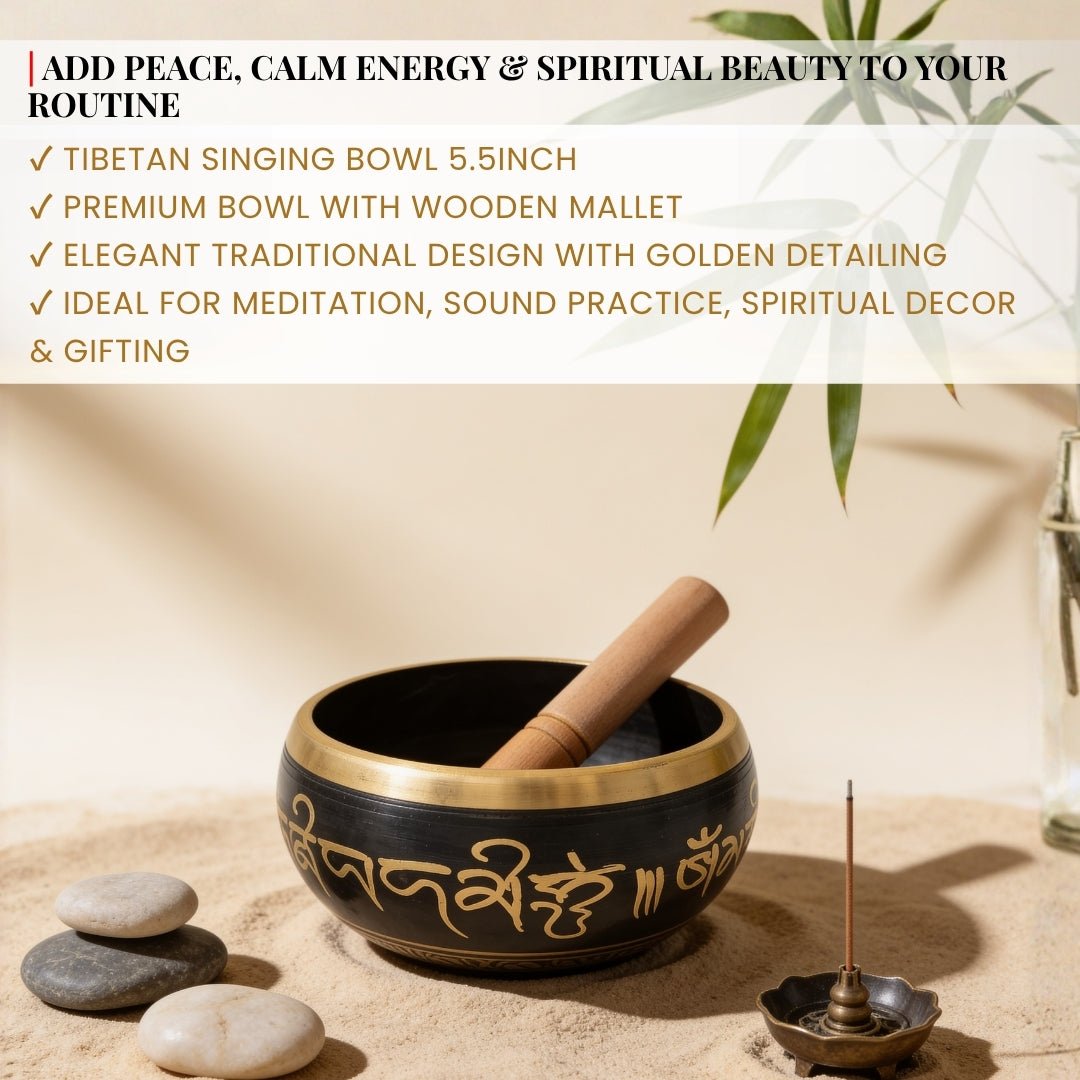 Tibetan Singing Bowl for Meditation - Sound Healing & Space Purification for Reiki & Yoga - plusvalueindia