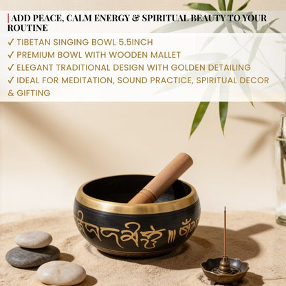 Tibetan Singing Bowl for Meditation - Sound Healing & Space Purification for Reiki & Yoga - plusvalueindia