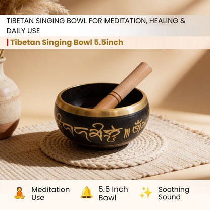 Tibetan Singing Bowl for Meditation - Sound Healing & Space Purification for Reiki & Yoga - plusvalueindia
