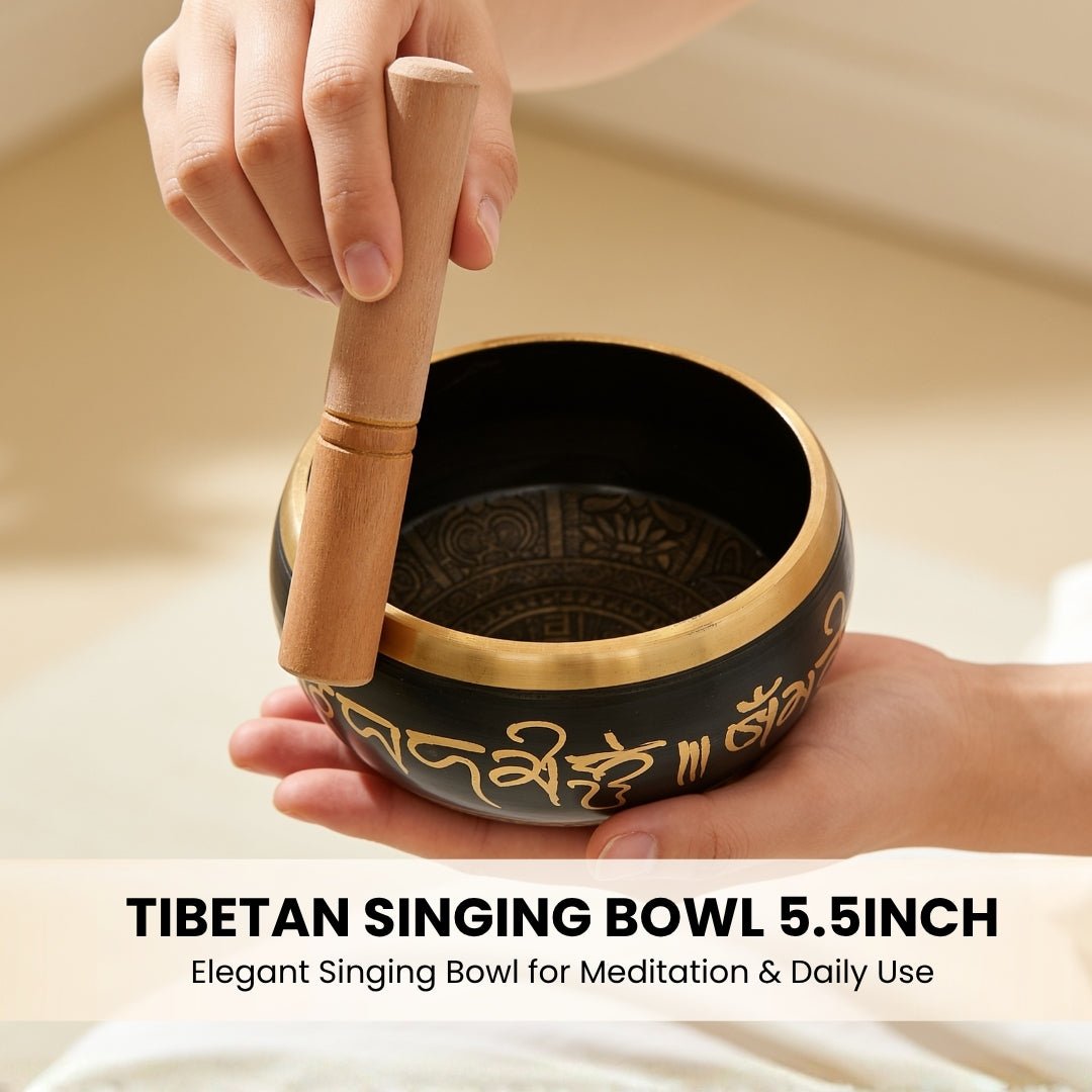 Tibetan Singing Bowl for Meditation - Sound Healing & Space Purification for Reiki & Yoga - plusvalueindia
