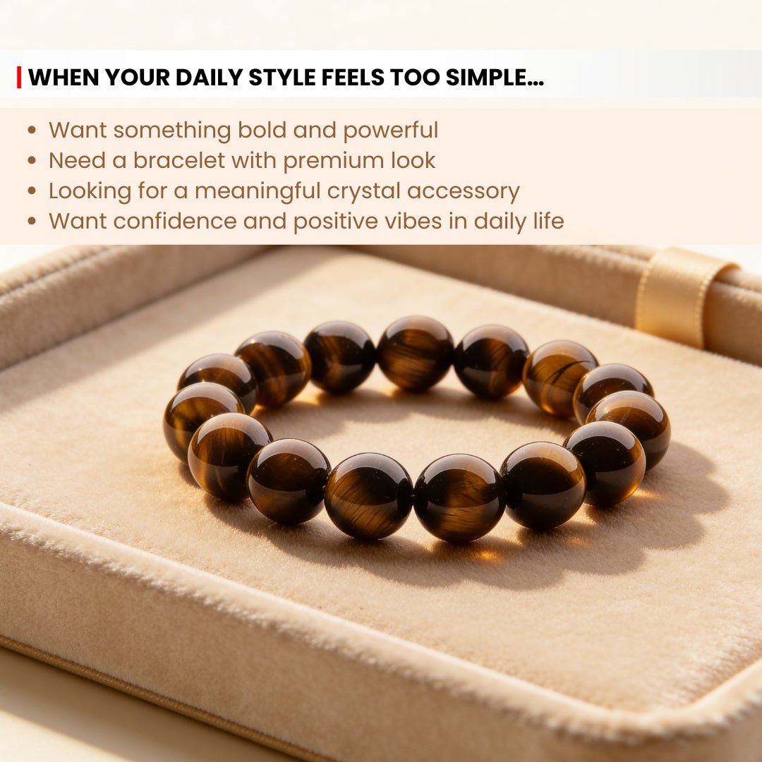 Tiger Eye Bracelet Stone of Strength, Courage & Confidence - plusvalueindia