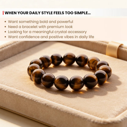 Tiger Eye Bracelet Stone of Strength, Courage & Confidence - plusvalueindia