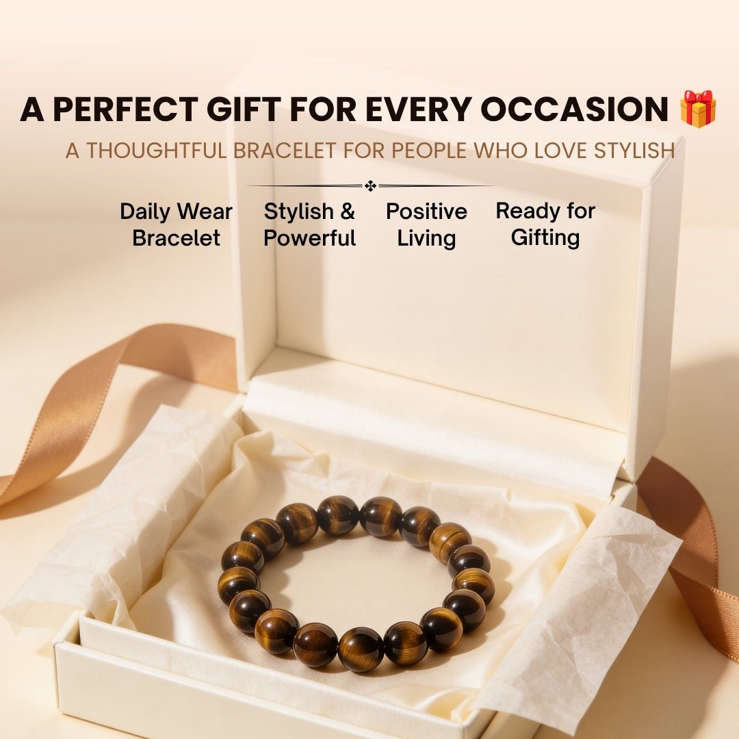 Tiger Eye Bracelet Stone of Strength, Courage & Confidence - plusvalueindia