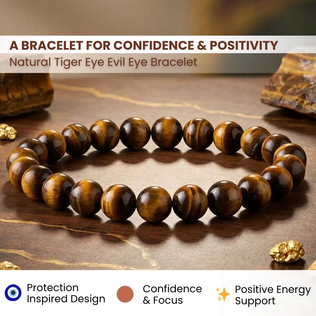 Tiger Eye Bracelet Stone of Strength, Courage & Confidence - plusvalueindia
