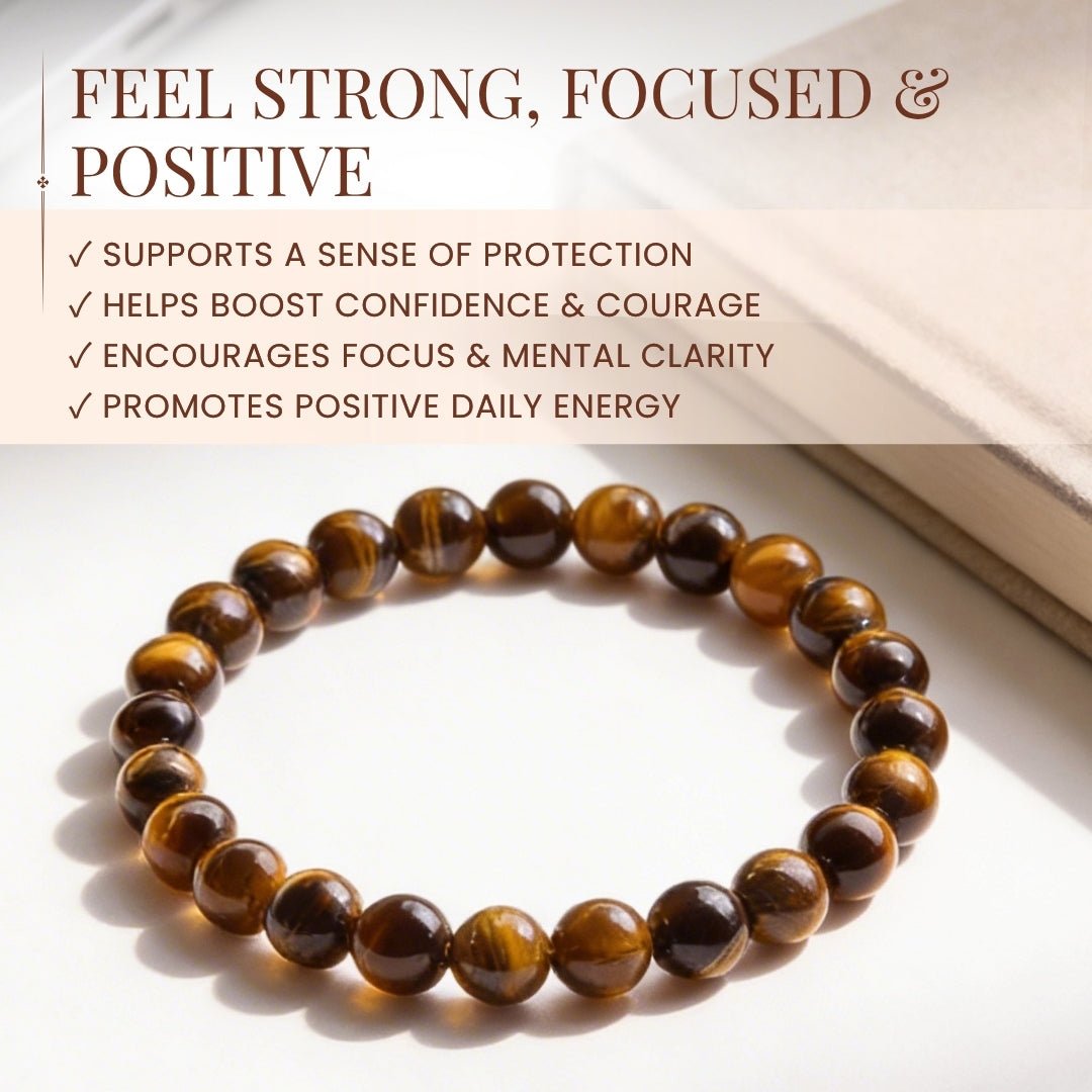 Tiger Eye Bracelet Stone of Strength, Courage & Confidence - plusvalueindia
