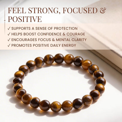 Tiger Eye Bracelet Stone of Strength, Courage & Confidence - plusvalueindia