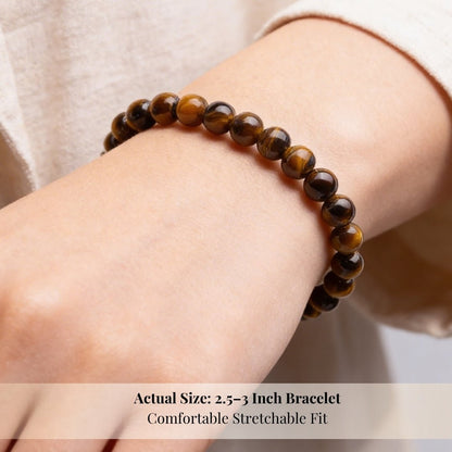 Tiger Eye Bracelet Stone of Strength, Courage & Confidence - plusvalueindia