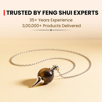 yellow and brown tiger eye pattern on the crystal pendulum