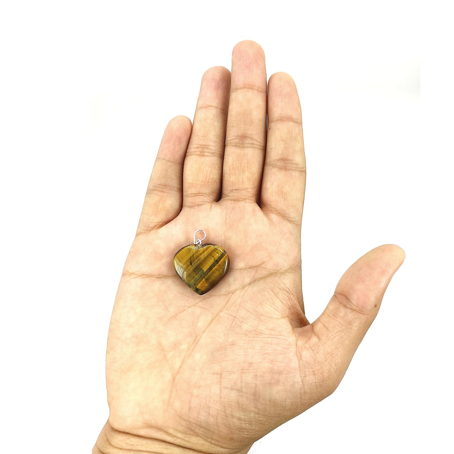 tiger eye heart shape pendant healing reiki crystal